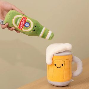 Cute Beer Bottle and Mug Plush Toy Set