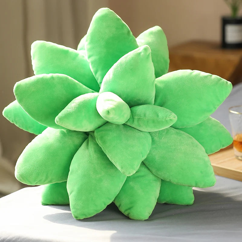 Graded Green Succulent Plush Pillow - Image 3