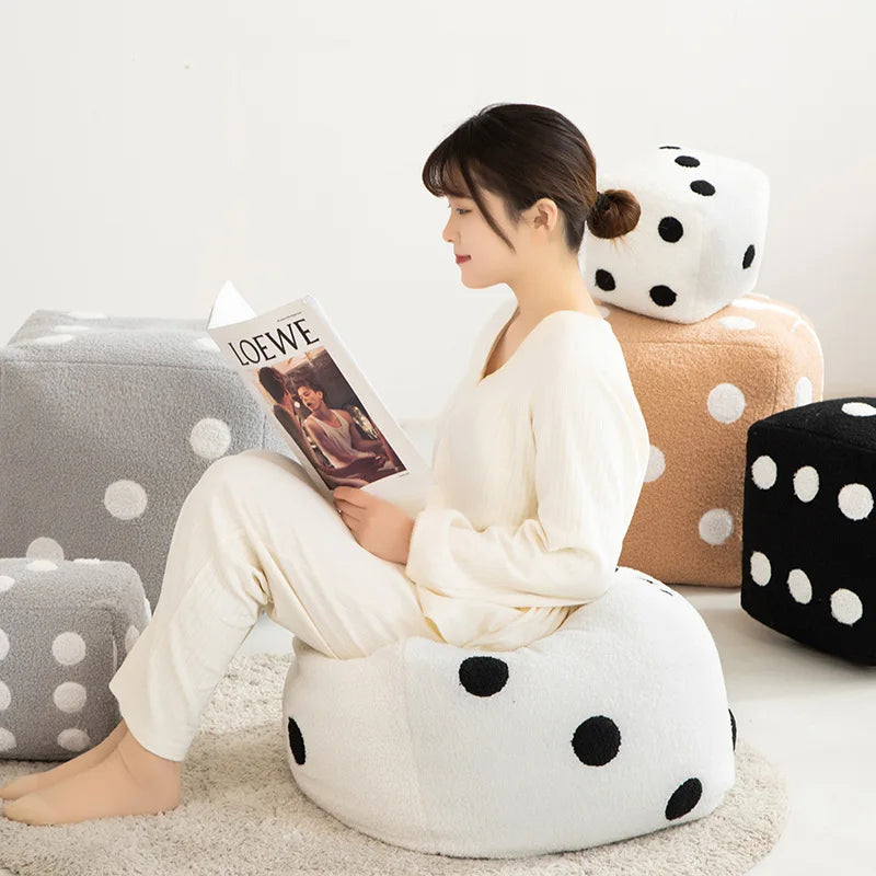 Soft Plush Dice Cube Accent Ottoman - Image 5