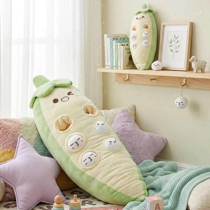 Cute Pea Pod Character Plush Body Pillow - Image 6