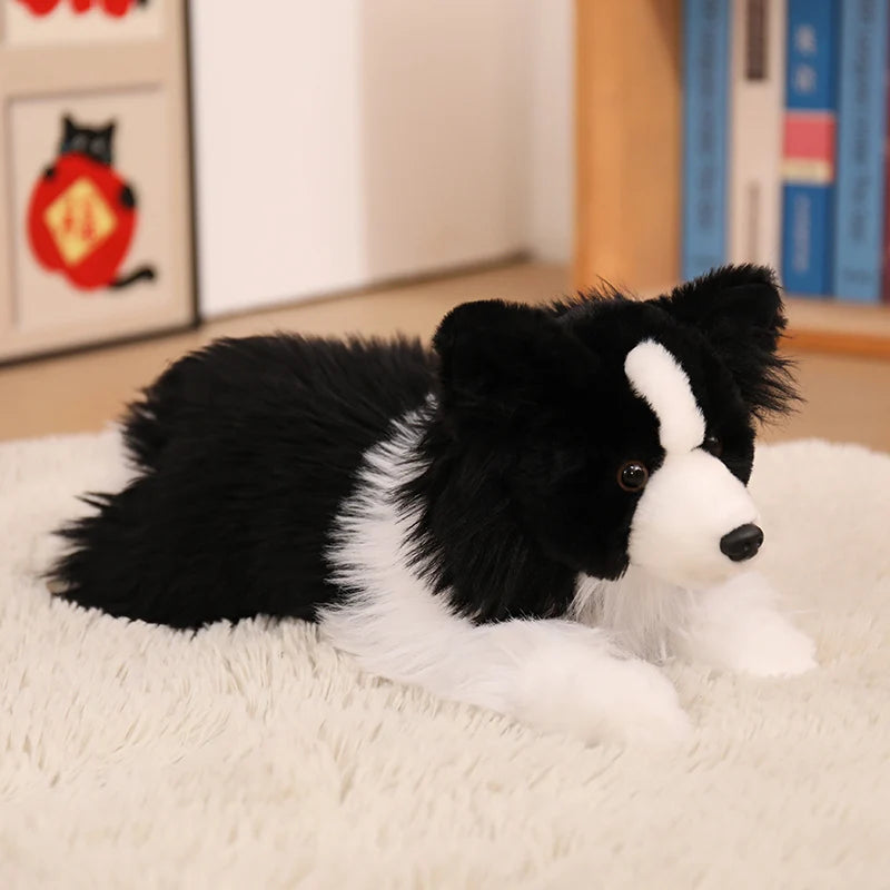 Realistic Black and White Border Collie Plush - Image 7