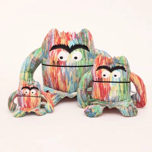 Vibrant Scribble Pattern Plush Monster Toy