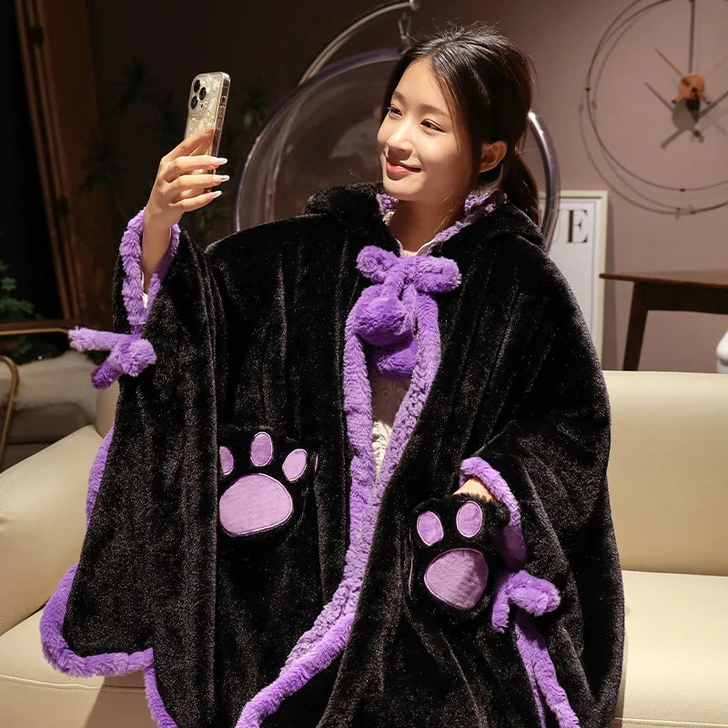 Brown Capybara Plush Animal Hood with Scarf & Paws - Image 4
