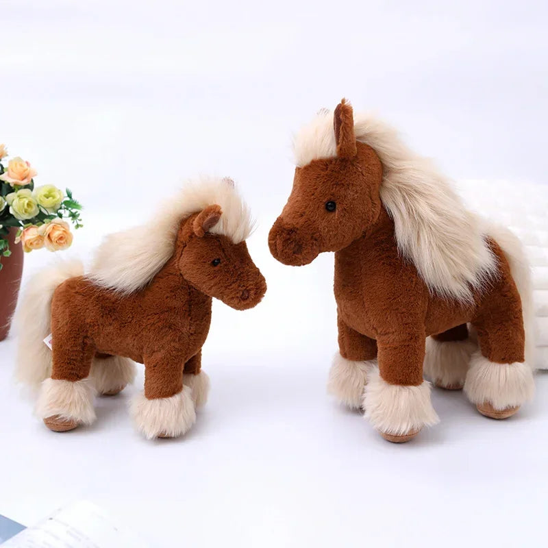 Cute Fluffy Pony Plush with Feathered Legs - Image 6
