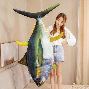 Giant Yellowfin Tuna Fish Plush Pillow