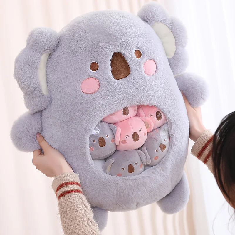 Kawaii Green Dinosaur Plush with Baby Plushies - Image 3