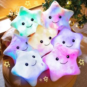Smiling Light Up Star Plush Pillow