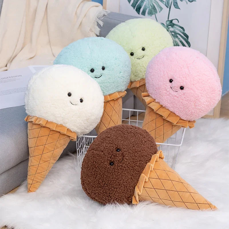 Cute Colorful Plush Ice Cream Keychain with Smile - Image 5