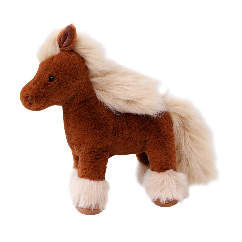 Brown Plush Pony with Blonde Mane and Feathered Legs - Image 4