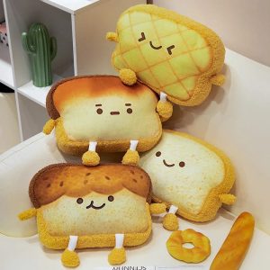 Cute Assorted Toasted Bread Plush Pillow Set