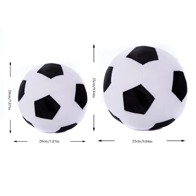 Soft Plush Soccer Ball in Black, White, Yellow, Green - Image 3