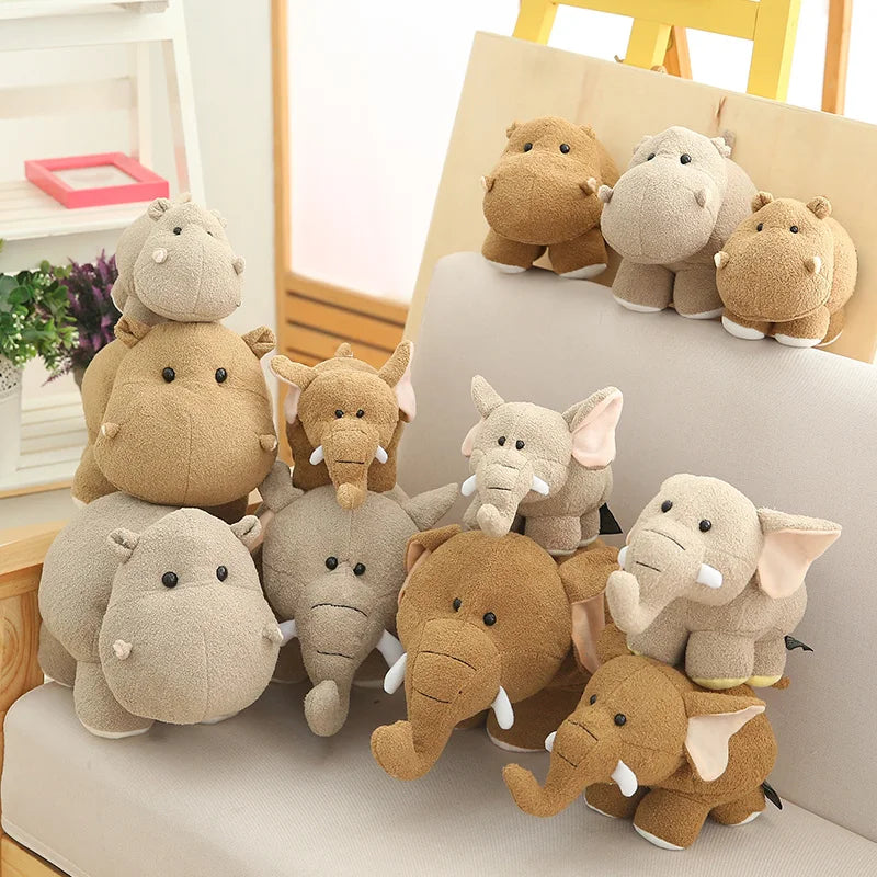 Soft Chubby Beige Hippo Plush Toy - Image 3