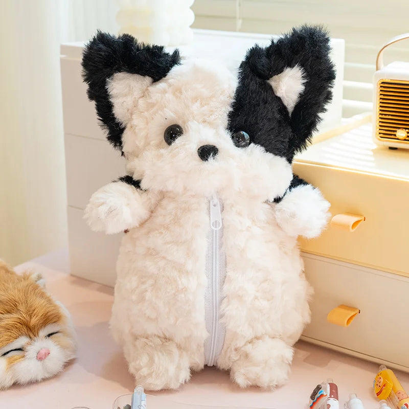 Fluffy Brown and Cream Puppy Pencil Case - Image 9