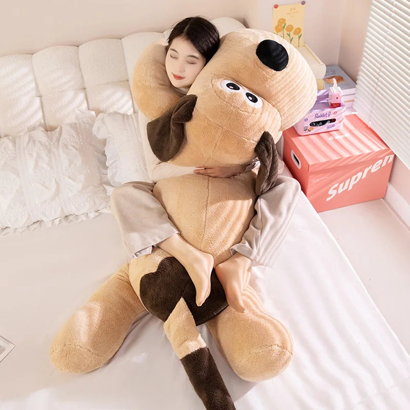 Cartoon Tan Long Plush Dog Pillow - Image 6