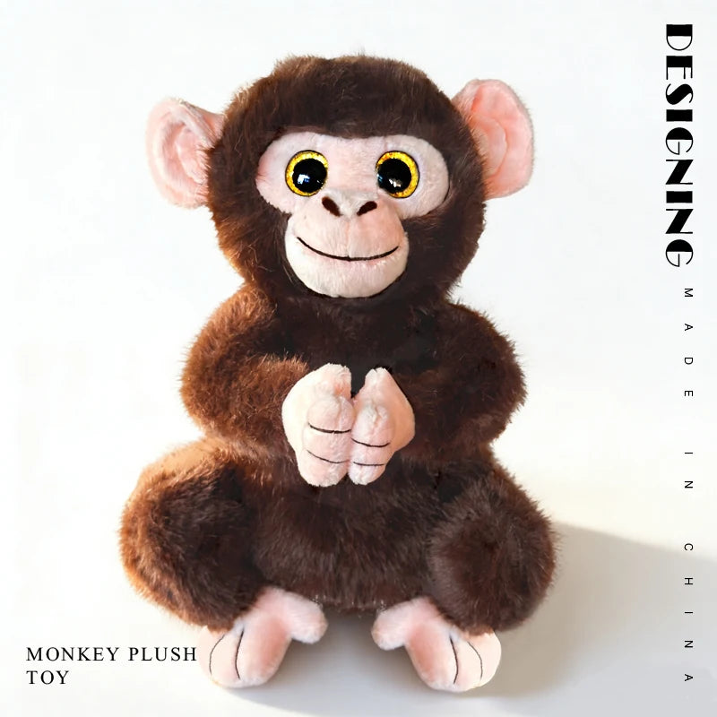 Cute Brown Monkey Plush Toy with Big Eyes - Image 3