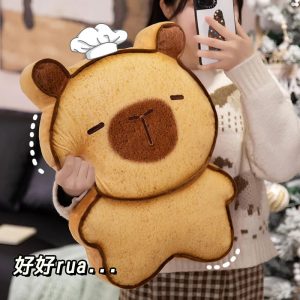 Soft Toast Bear Plush Pillow with Chef Hat