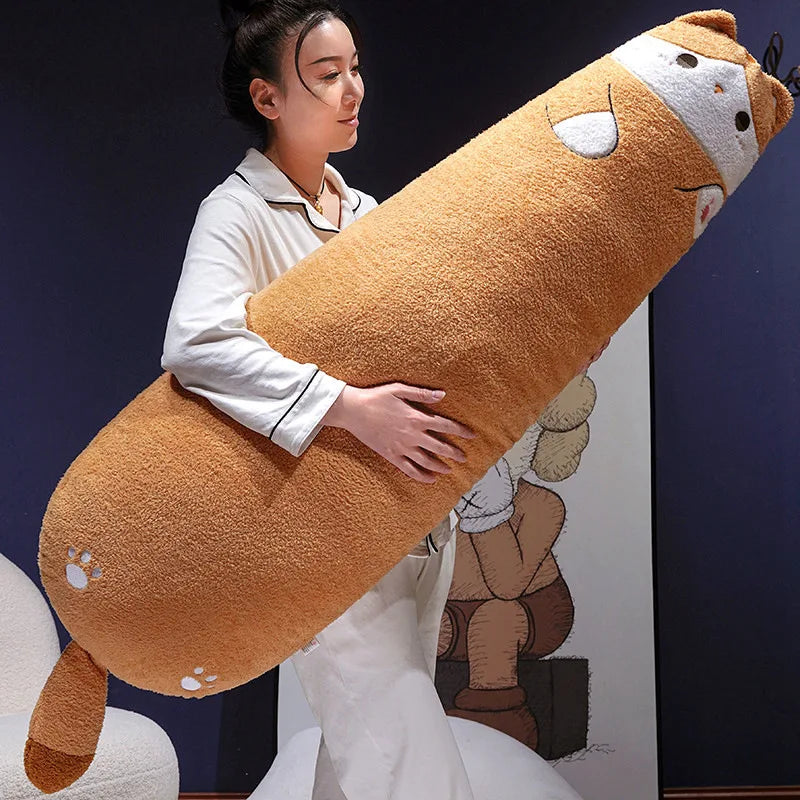 Long Plush Cat Body Pillow with Embroidered Face - Image 6