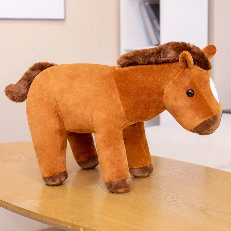 Cuddly Sitting Horse Plush Toy in Brown or White - Image 7