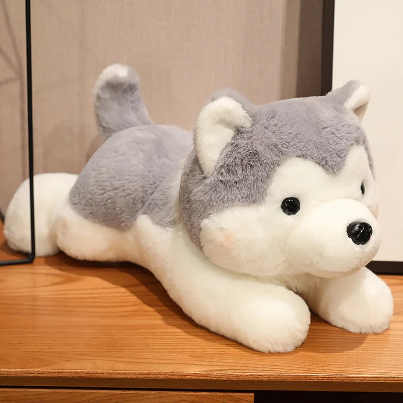 Soft Plush Lying Husky Dog Stuffed Animal - Image 8