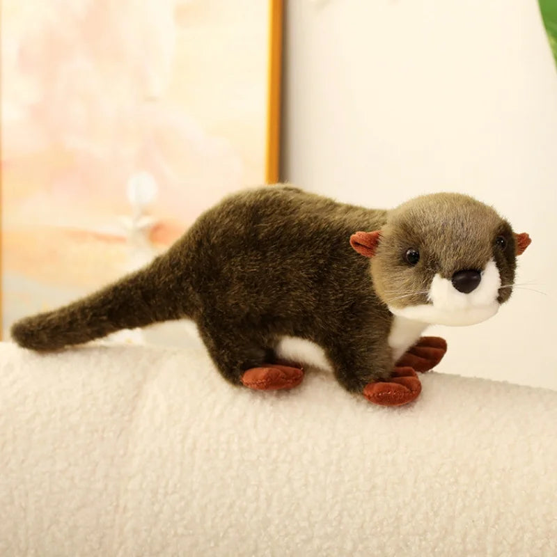 Sweet White and Brown Otter Plush Duo - Image 2