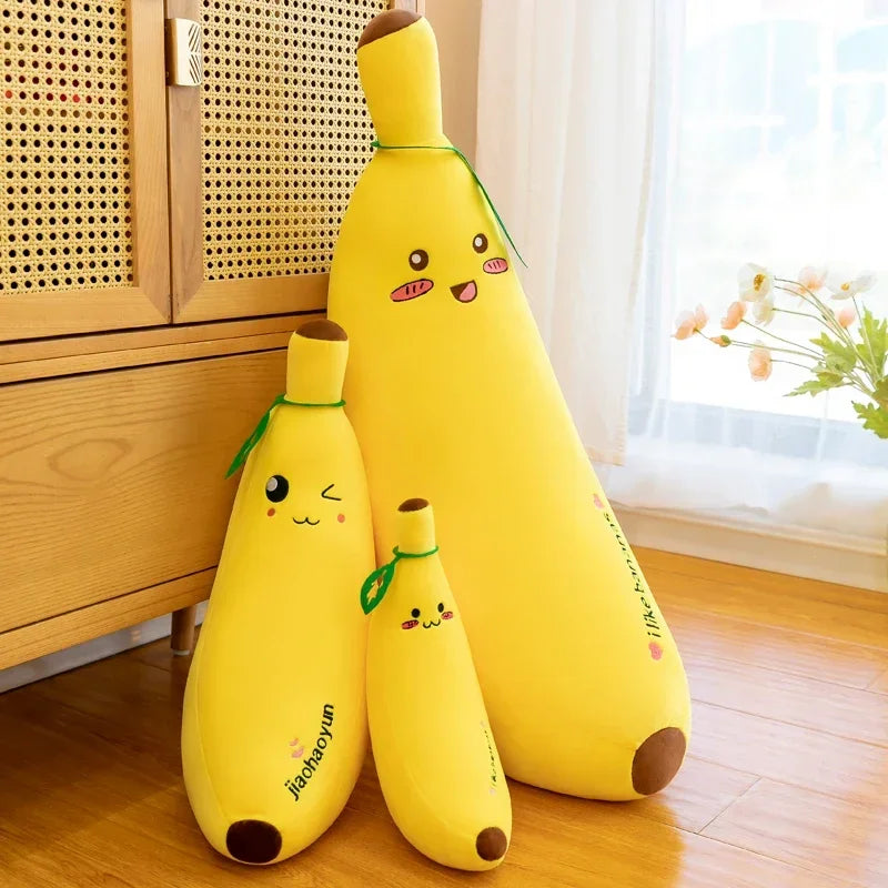 Bright Yellow Kawaii Banana Cuddle Pillow - Image 5