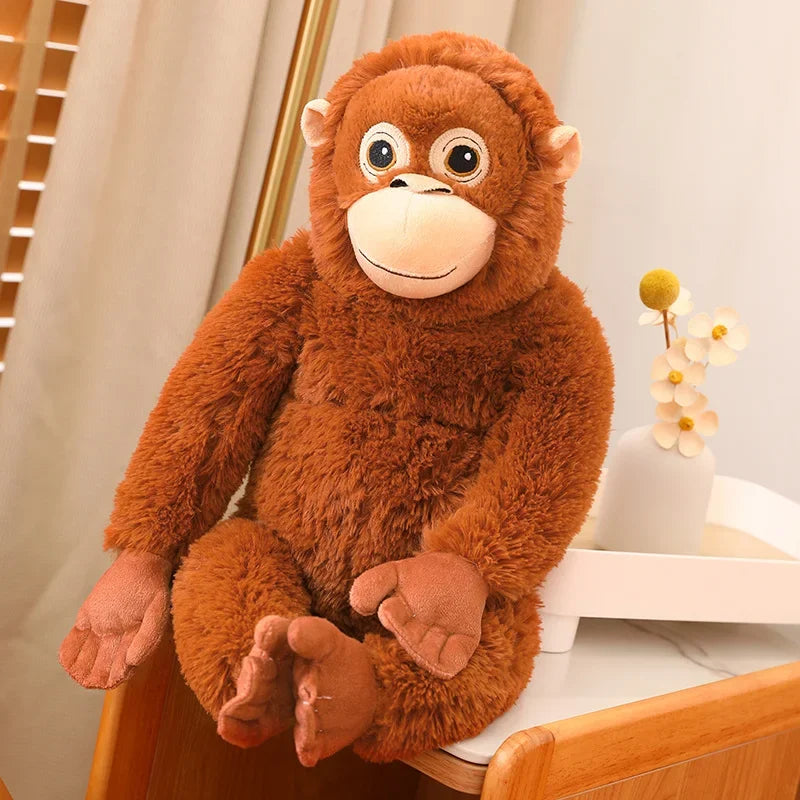 Hugging Brown Orangutan Plush Pair - Image 6