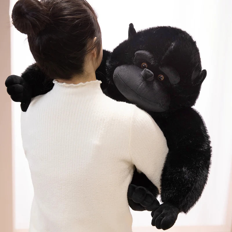 Large Black Plush Gorilla with Banana - Image 5