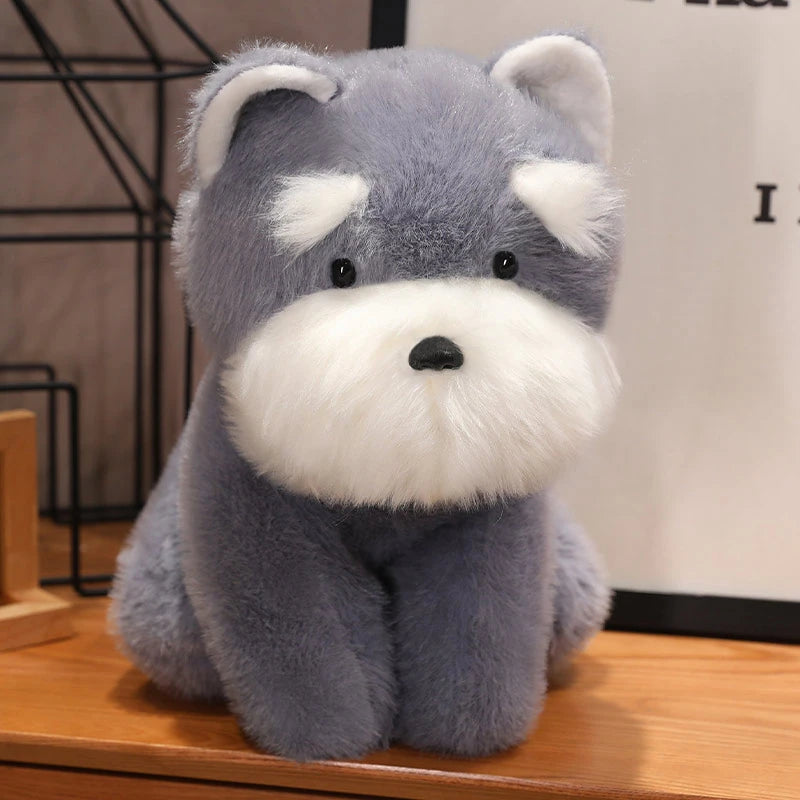 Chubby White Plush Dog with Blue Bandana - Image 10
