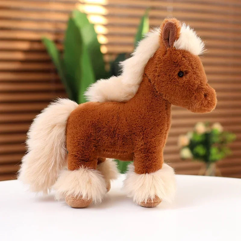 Cute Fluffy Pony Plush with Feathered Legs - Image 8