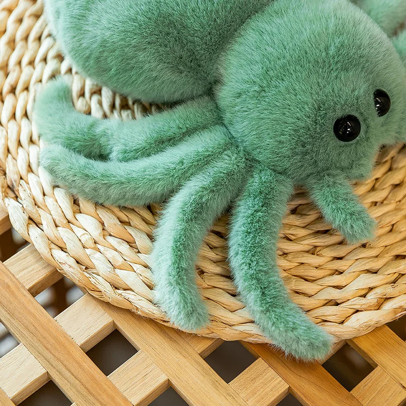 Cute Fuzzy Spider Plush with Red Heart - Image 5