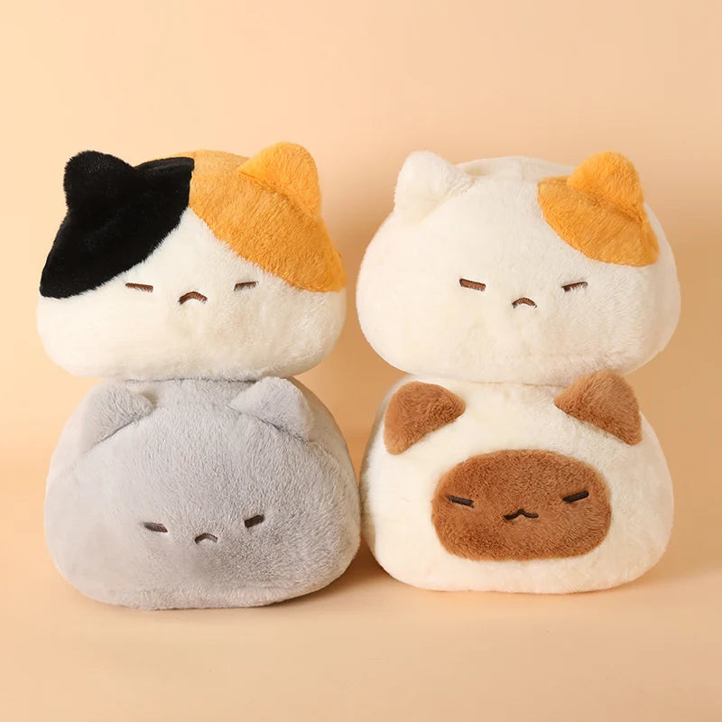 Soft Two-Tone Plush Sleeping Animal Cushion - Image 4