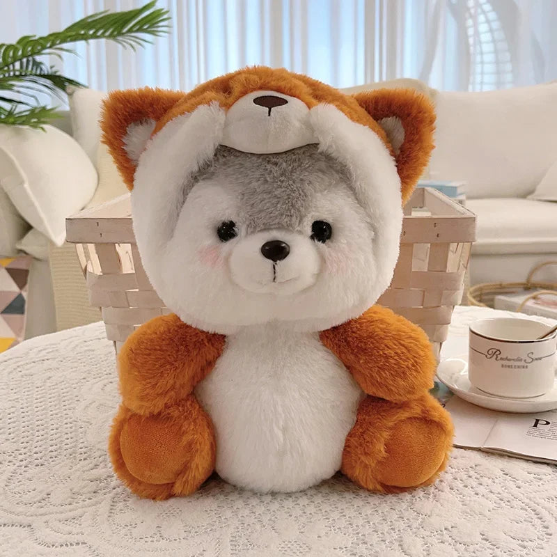 Cute Plush Animal with Pink Pig Costume - Image 10