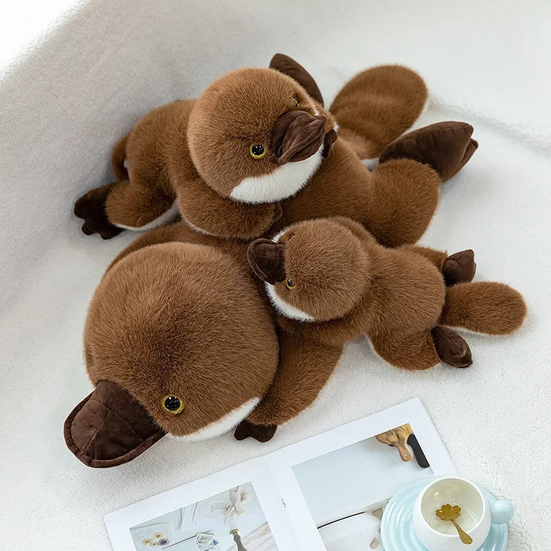 Soft Brown Lying Platypus Plush Toy - Image 5