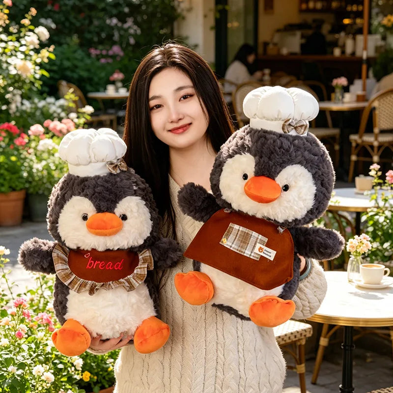 Cute Baker Penguin Plush Toy with Chef Hat - Image 3