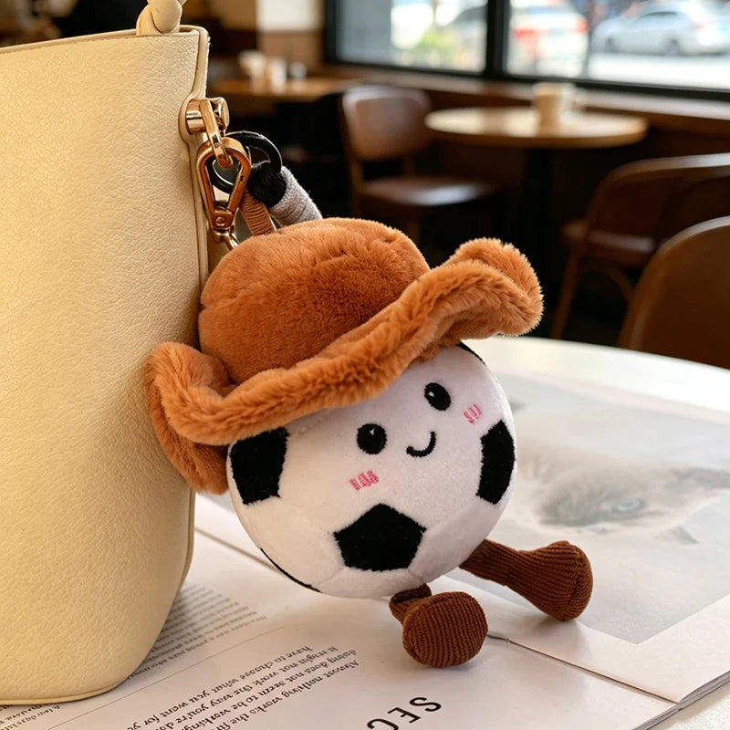 Cute Plush Sports Ball Character Keychains - Image 3