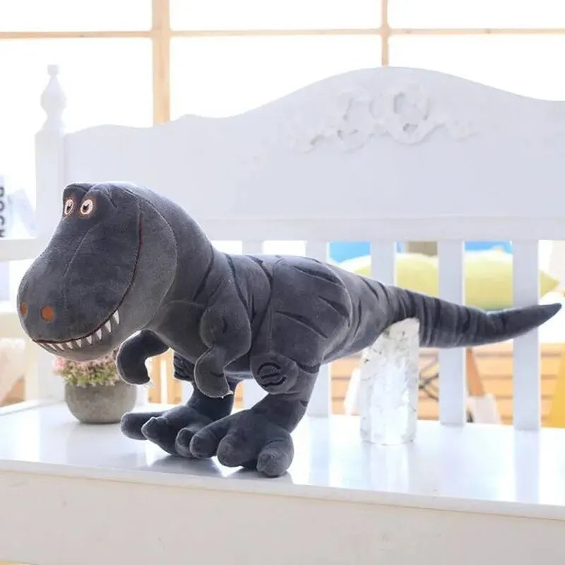 Soft Plush T-Rex Dinosaur Toy in Green or Grey - Image 3