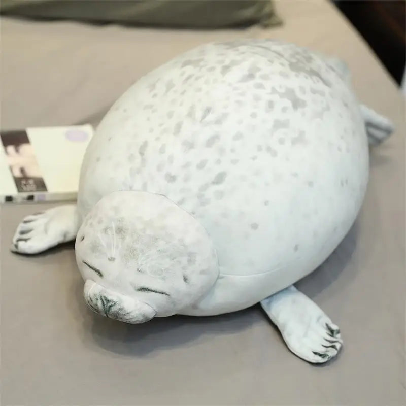 Chubby White and Gray Spotted Seal Plush - Image 7