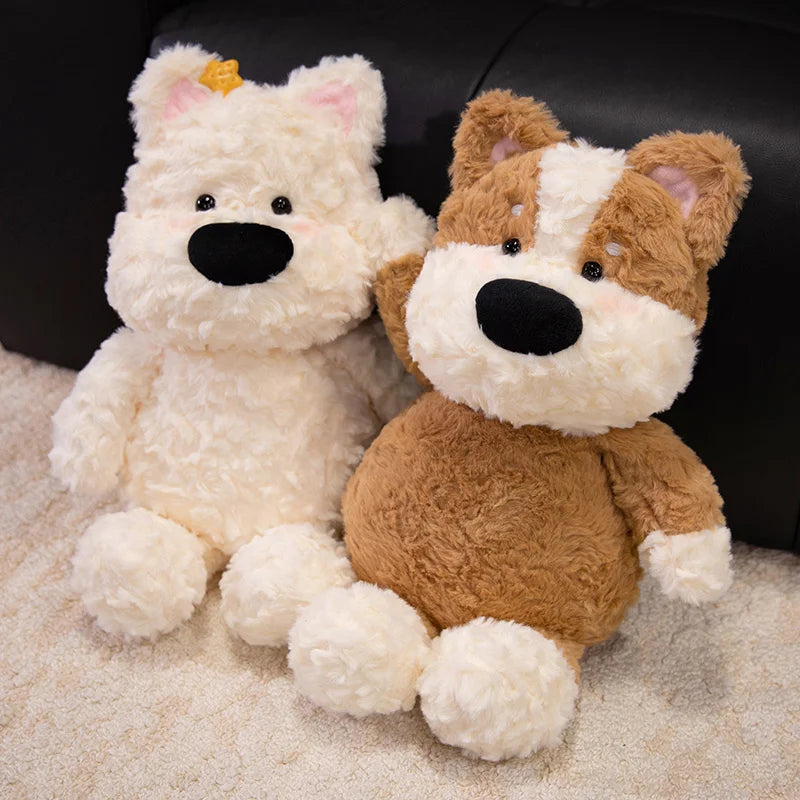 Adorable White Bear Plush in Gingham with Star - Image 3
