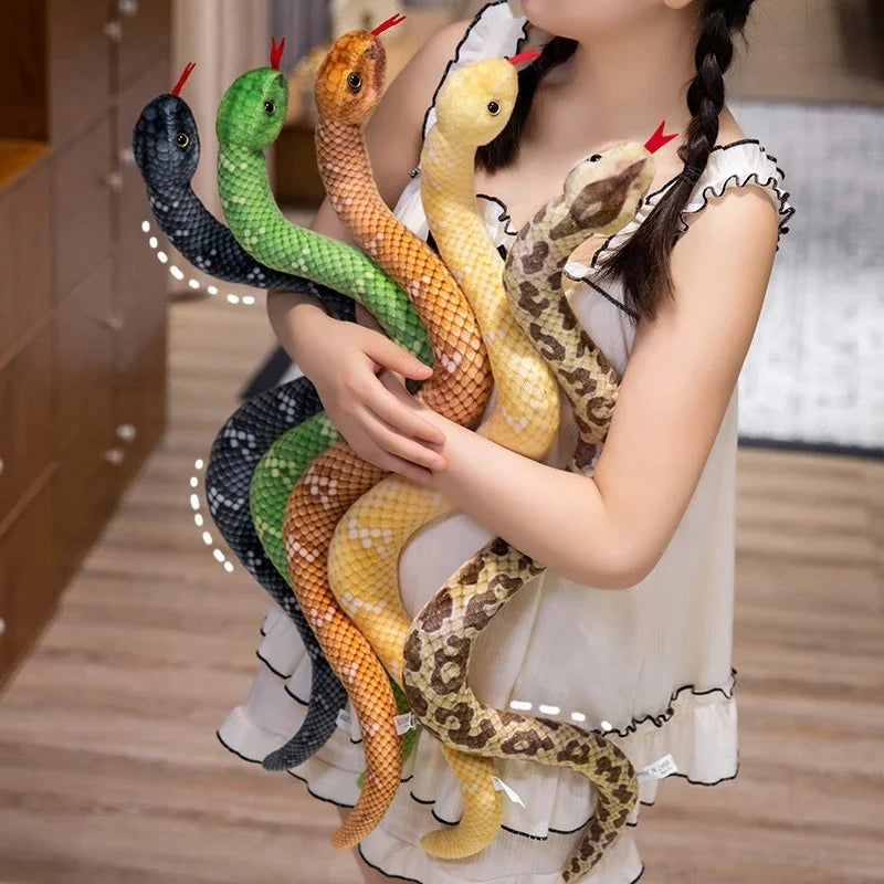 Vibrant Scale Pattern Plush Snake - Image 2