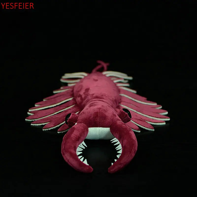 Maroon Anomalocaris Plush with Teeth and Fins - Image 2