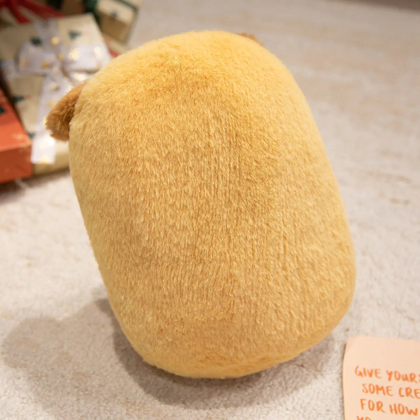 Large Squishy Golden-Brown Dog Plush Pillow - Image 2