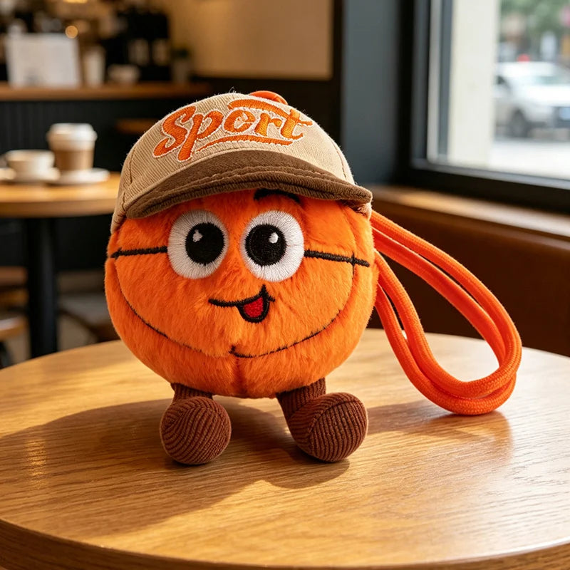 Cute Plush Sports Ball Character Keychains - Image 6