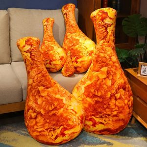 Realistic Fried Chicken Drumstick Plush Pillow