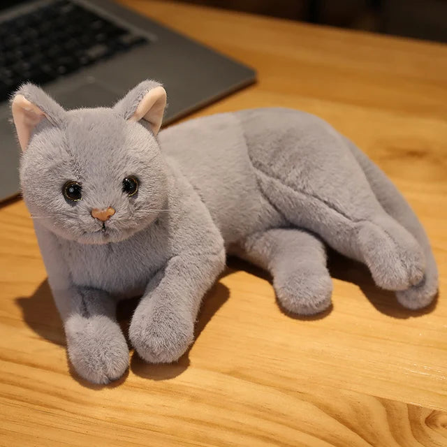 Soft Grey Lying Cat Plush - Image 10