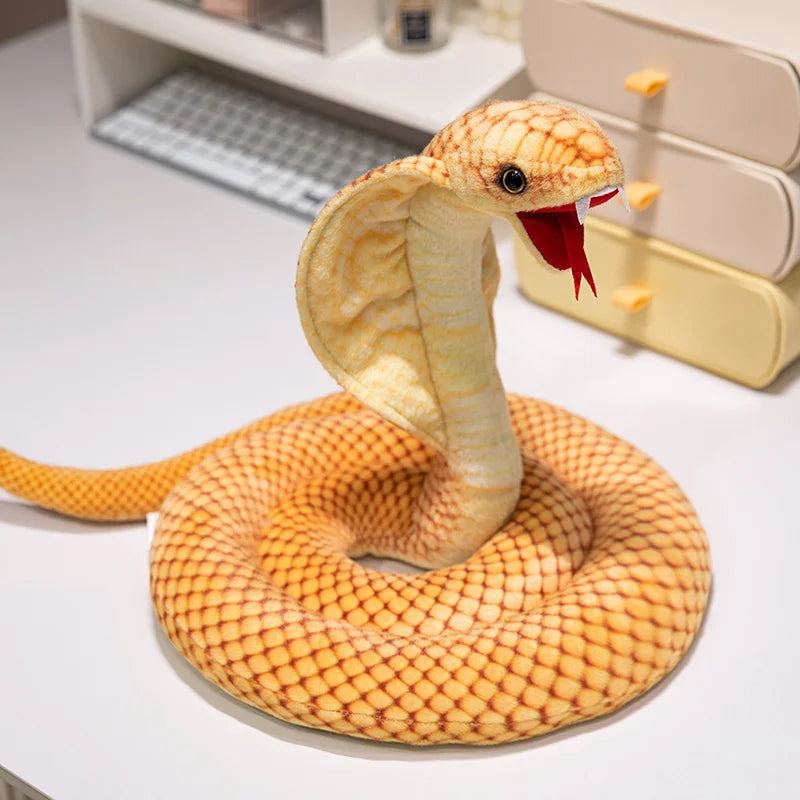 Lifelike Coiled Cobra Snake Plush Toy - Image 6
