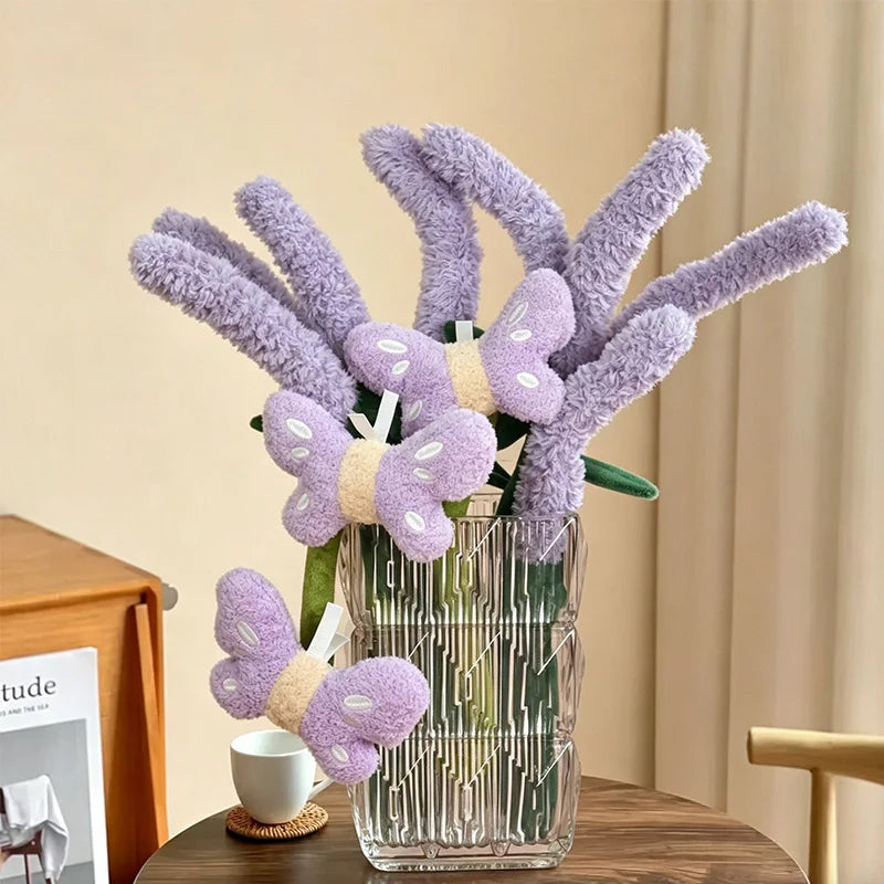 Plush Lavender Butterfly Bouquet with Stitched Wings - Image 3