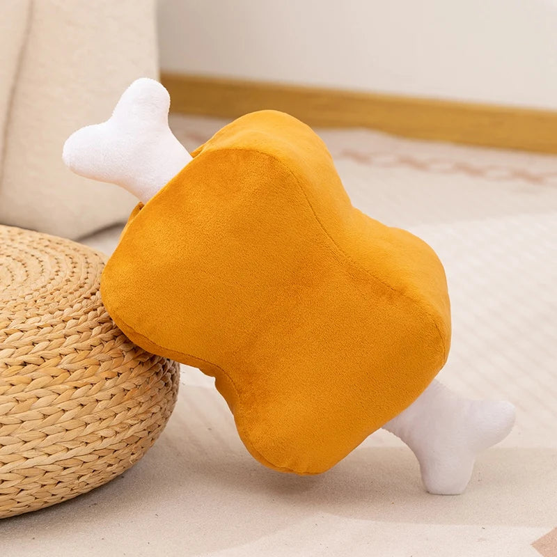 Golden Brown Chicken Drumstick Plush Pillow - Image 6