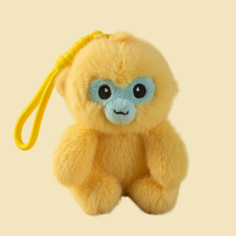 Cute Black Gibbon Plush Keychain - Image 7