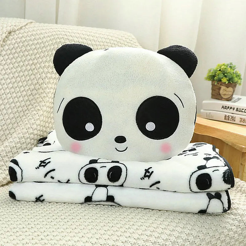 2-in-1 Cute Panda Plush Blanket Pillow - Image 8
