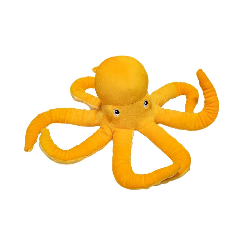 Cuddly Yellow Octopus Plush with Textured Tentacles - Image 7